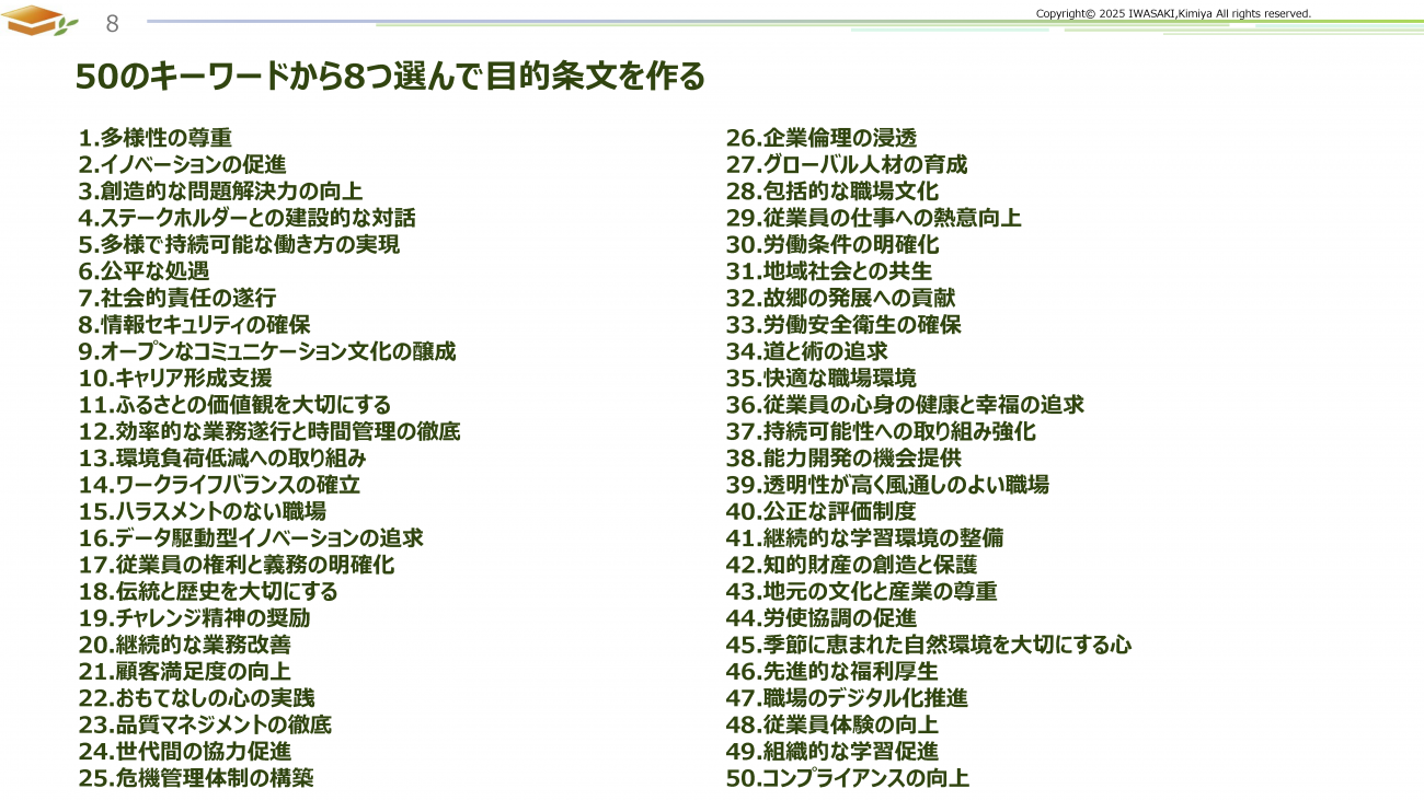 50個のキーワード
